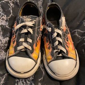 COPY - Boy’s Converse with Flames sz8